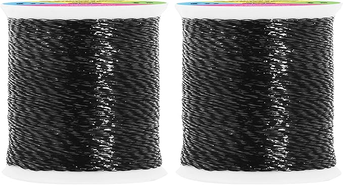 Mandala Crafts Metallic Black Embroidery Floss for Sewing, 218 Yard Spool