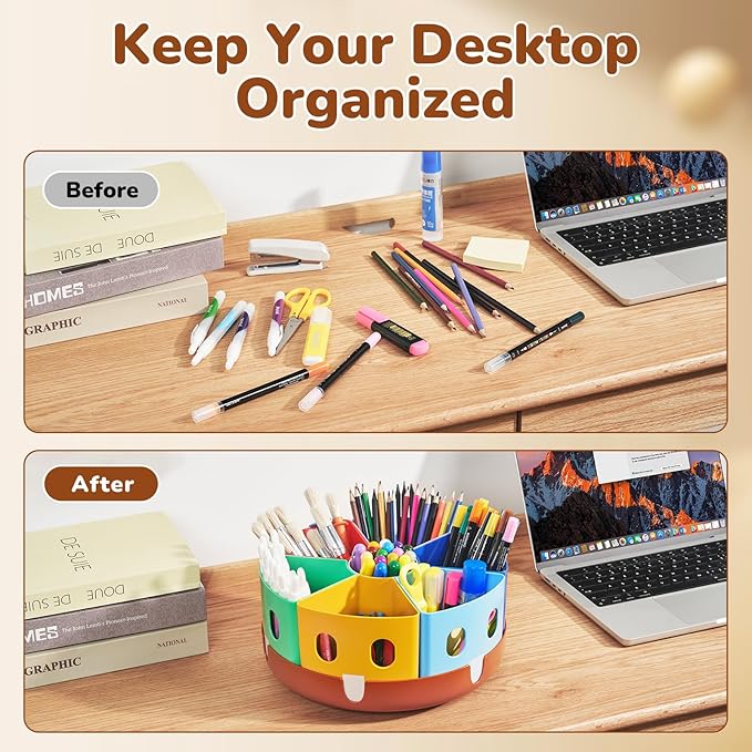 GAMENOTE Rotating Art Supply Organizer, Lazy Susan Caddy, Large