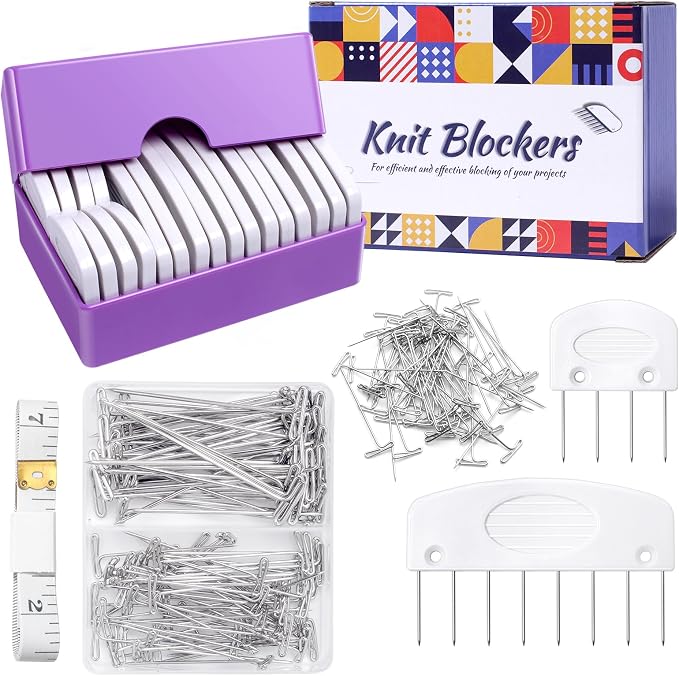 130 Pcs Knit Blockers Kits, Blocking Knit Combs Pins Set for Knitting