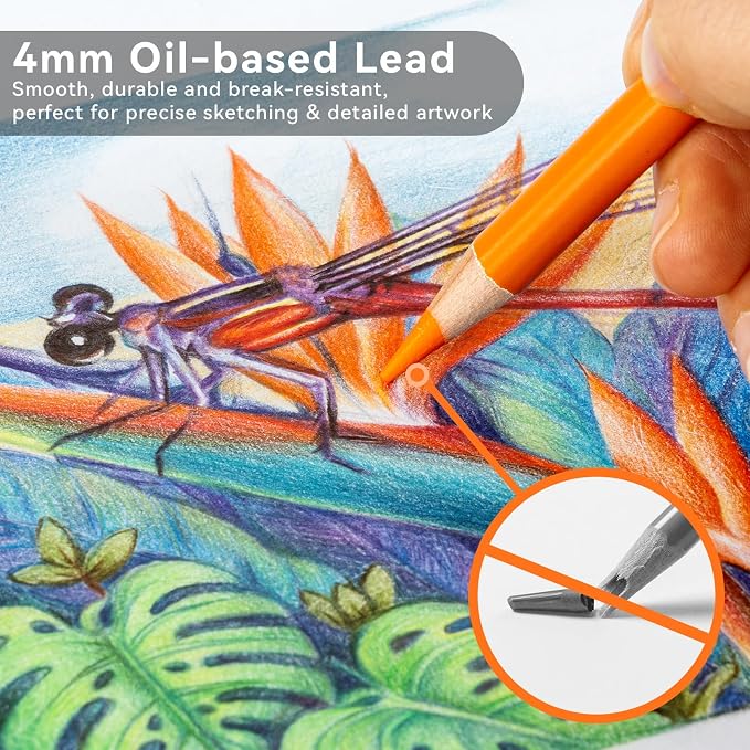 Ohuhu Colored Pencils 72-color Oil-based for Adult Coloring Portrait Halawa