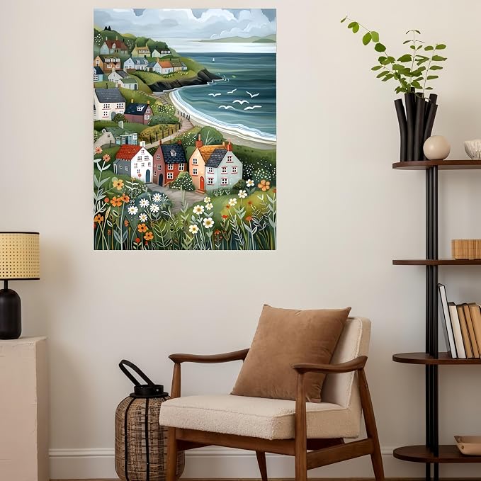 DOTSTART Paint by Numbers Kit for Adults Beginner,Peaceful Island by The Sea Adult Paint by Number Kits on Canvas,Painting by Numbers Easy Oil Painting,for Home Wall Decor15.7X19.7 Inch