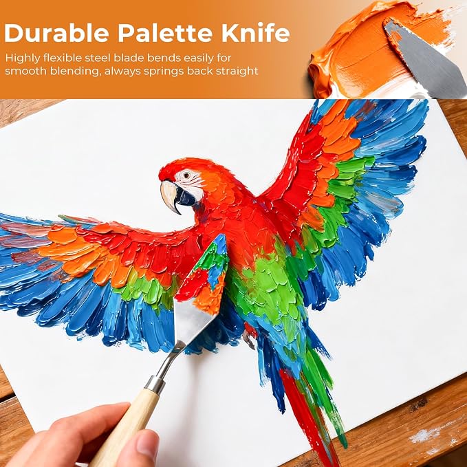 Nicpro 26pcs Professional Paint Brush Set with Palette Knife & Canvas Roll | Craft Paint Brushes for Acrylic Painting, Oil, Watercolor, Gouache & Canvas, Drawing & Art Supplies for Adults, Artists Gift