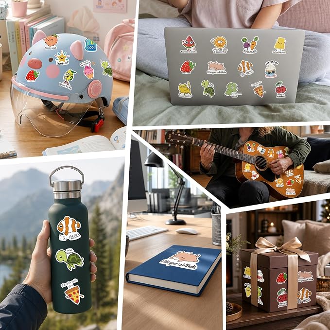 50PCS Punny Motivational Reward Stickers, Fun Funny Cute Bulk Stickers for Kids Classroom Adults, Waterproof Vinyl Decals for Water Bottle Laptop Planner Book Scrapbook, Teacher Prizes, Small Business