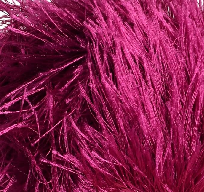 Eyelash Fun Fur Yarn Premium 100% Polyester 164 Yds (150 Mt), 3.53 Oz (100 Gr) Colorful Crochet Yarn Dıy Hand Knitting (Fuschia, 3 Skein)