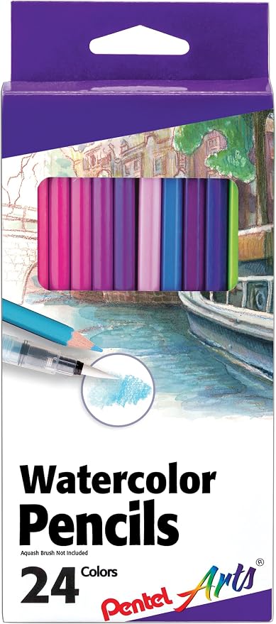 Pentel Arts Watercolor Pencils 24/ Package, Assorted (CB9-24)