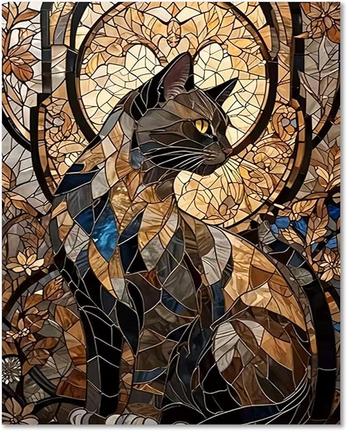 Cat Paint by Numbers Kit for Adults, Paint by Number for Adults 16x20 Inch