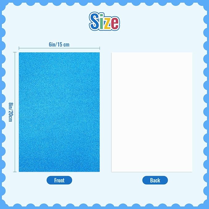 30 Pack Glitter Cardstock Paper Sheets 250gsm/92lb 6×8inch