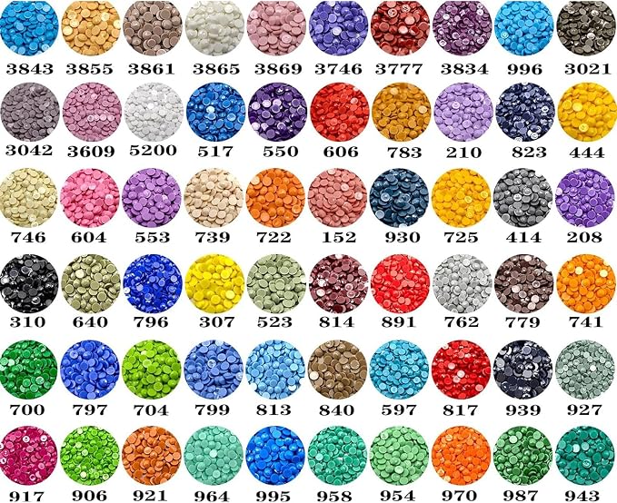 30000 Pieces 60 Color Diamond Art Painting Beads,Flat Bottom Round Resin Rhinestones for Diamond Art Painting Accessories, Round Drills for 5D Diamond Art DIY Craft