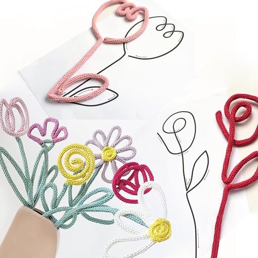 BoFUN Knitted Wire Art Kit for Adults &Teens, Flower Craft Set