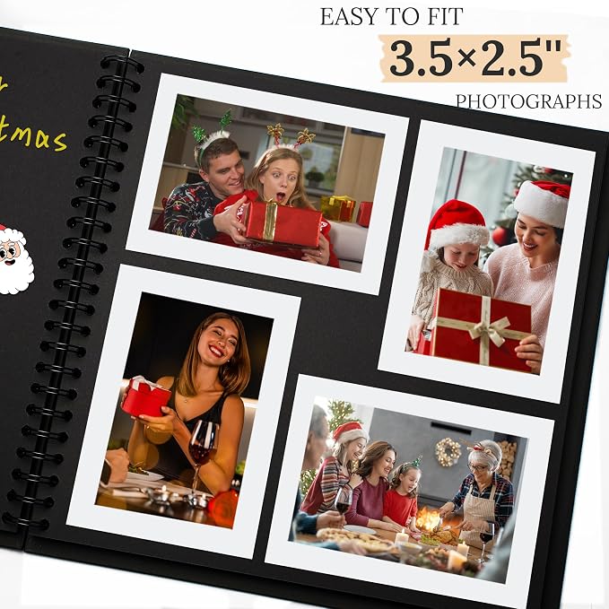 Scrapbook Photo Album 7"x7" 20 Sheets 40 Pages Hardcover Kraft Paper Khaki