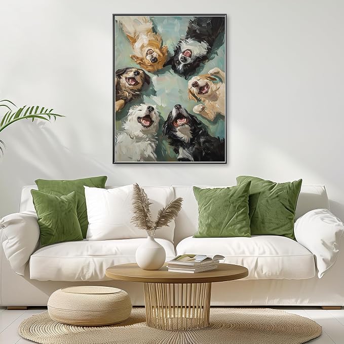 Happy Dogs Diamond Art Kits for Adults,Funny Animal Diamond Painting