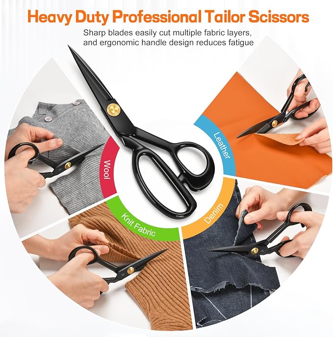SUTQIGUI Sewing Kit for Adults with Heavy Duty Fabric Scissors, 241 Pcs Newly Upgraded Hand Travel Sewing Kit Professional Needle and Thread Kit, Portable Sewing Supplies for Travel Home Beginners