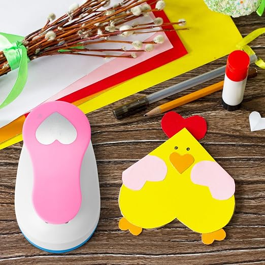 CHENGU Hole Punches 6 Shapes with Cardstock for Kids,Multiple Styles,2 Inch