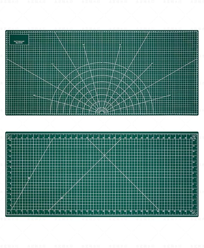 Self Healing Cutting Mat, 35" × 15", Double-Sided Rotary Cutting Mat for Sewing, Quilting, Scrapbooking & Craft, Large Craft Cutting Board for Hobby Use, Green