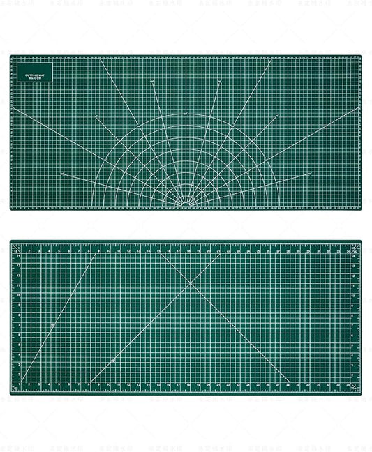 Self Healing Cutting Mat, 35" × 15", Double-Sided Rotary Cutting Mat for Sewing, Quilting, Scrapbooking & Craft, Large Craft Cutting Board for Hobby Use, Green