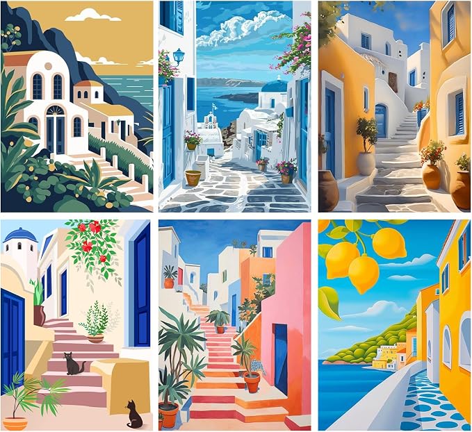 Amaieuin 6 Pack Diamond Art Kits for Adults Beginners,Landscape 10x12in