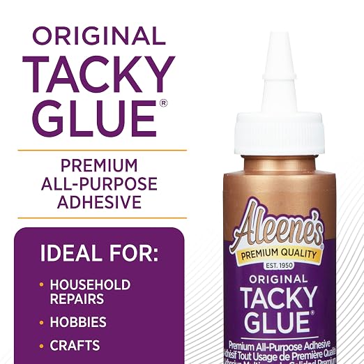 Aleene's Original Tacky Glue, All Purpose Adhesive, Perfect for Crafts and DIY Projects, Dries Fast and Clear, 4 fl oz 3-Pack