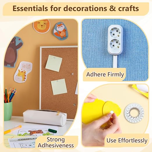 400 PCS 1mm Double Sided Foam Dots 0.4" Foam Round Dots 3D Foam Tape Craft Double Sided Dual Adhesive Foam Mounts Foam Pop Dots For Art Crafts Diy Handmade Scrapbook(White,0.4" Diameter,1mm Thick)