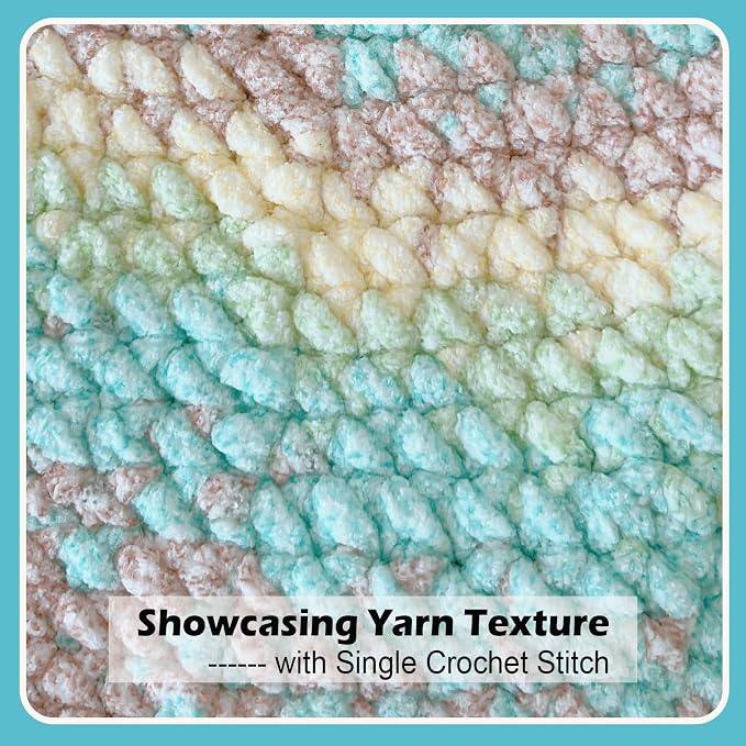 Super Soft Velvet Chenille Yarn for Crocheting and Knitting-Easy to Crochet-Bulky, 3.5oz/93yds of Each Skein-Chunky Plush Yarn for Hand Craft Blanket Ammigurumi DIY (Soft Cream, 3 Pack)