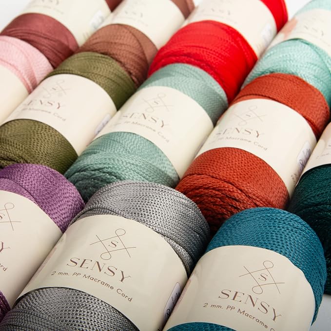 S Sensy 2mm-Premium Polypropylene Macrame Cord 5 Pack Dusty Rose 252 Yards