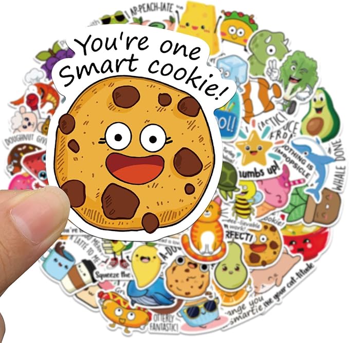 50PCS Punny Motivational Reward Stickers, Fun Funny Cute Bulk Stickers for Kids Classroom Adults, Waterproof Vinyl Decals for Water Bottle Laptop Planner Book Scrapbook, Teacher Prizes, Small Business