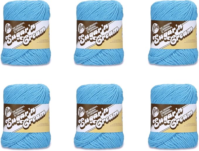 Lily Sugar'n Cream Cotton Yarn for Dishcloths Hot Blue 6-Pack