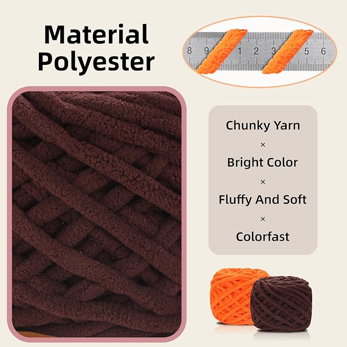 3 Pack Plush Chenille Chunky Yarn for Crocheting 100g(54.6yd) - Bulky Thick Fluffy Yarn for Knitting- Soft Velvet for Baby, Blanket Knitting Blanket Yarns- Amigurumi Yarns (3-Milky White)