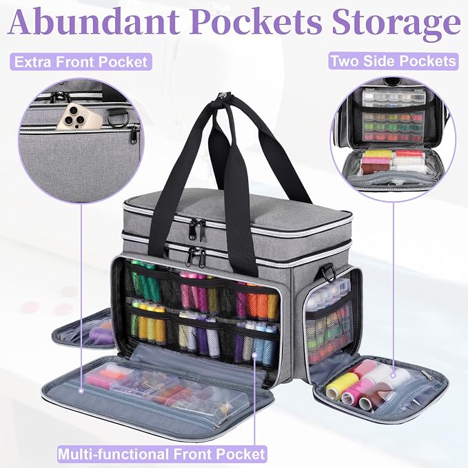 Anitor Sewing Supplies Organizer, Double Layer Sewing Storage Organizer