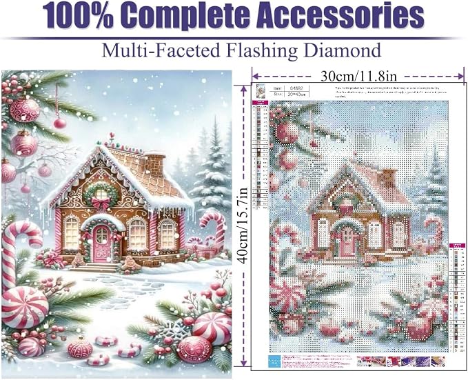 askkqtx Christmas Diamond Art Kits for Adults 12X16 Inch