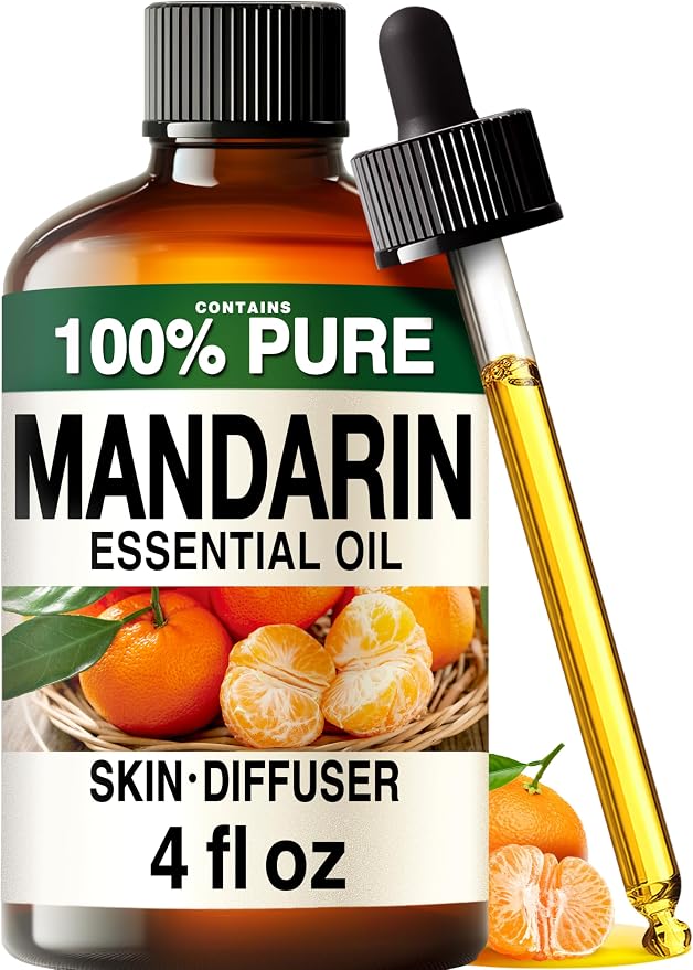 Kukka 100% Pure Mandarin Essential Oil for Skin, Diffuser, 4 Fl Oz | Undiluted Dropper Bottle - Mandarin Oil for Diffuser Blends, Candle Making, Wax Melts, Soap Making, Massage & Air Freshening