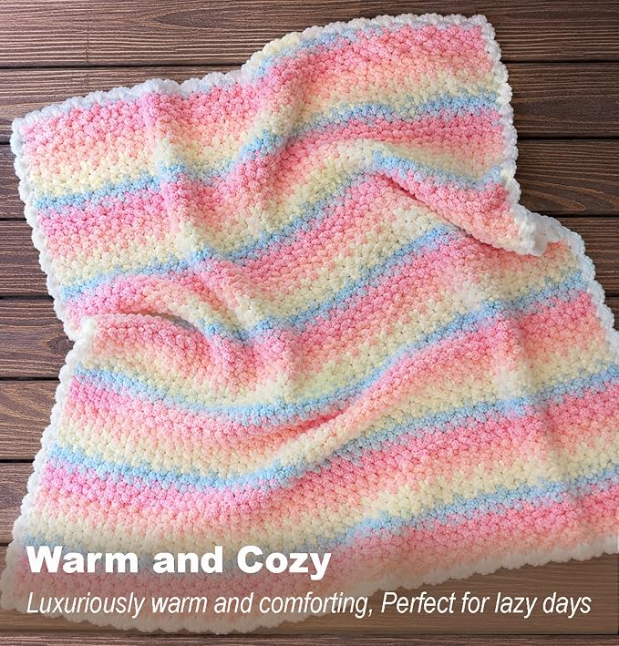 Super Soft Velvet Chenille Yarn for Crocheting and Knitting-Easy to Crochet-Bulky, 3.5oz/93yds of Each Skein-Chunky Plush Yarn for Hand Craft Blanket Ammigurumi DIY (Pink Sherbet, 6 Pack)