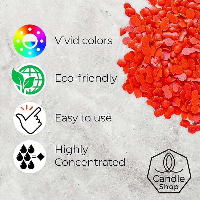 Orange Candle Dye 2oz for Soy Candle Making – Concentrated Wax Color Chips | Highly Concentrated Candle Wax Dyes – Candle Shop Premium Color Dye Chips for Soy Wax, Beeswax, Paraffin