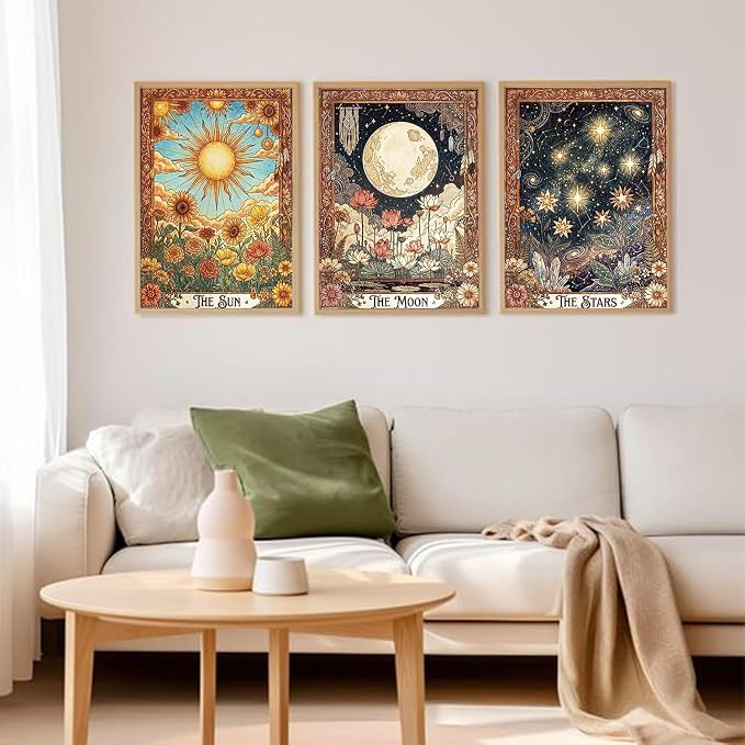 3PCS Square Drill Diamond Painting,Tarot cards Diamond Art Kits for Adults