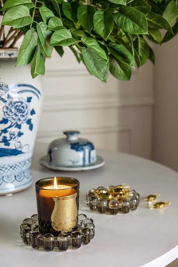 Alice Lane Home Collection Original Smoky Glass Large Bubble Candle Dish | Votive and Candle Plate, Pillar Holder, Diffuser Base, Wax Catcher, Decorative Tray, Jewelry Catchall, Tablescape Accent