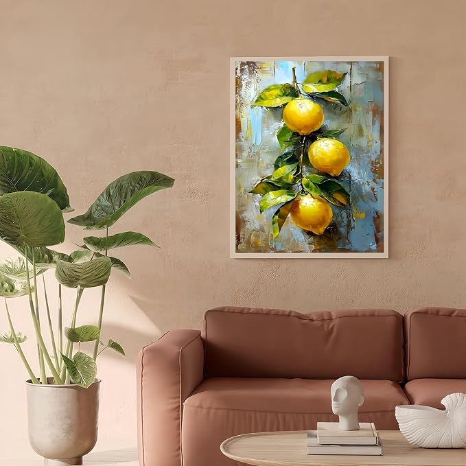 GXGLLPZBY Lemon Painting by Numbers for Adults Beginner,15.7X19.7 inch | Adult Paint by Number Kits on Canvas,DIY Oil Acrylic Number Painting Kit,for Home Wall Decor