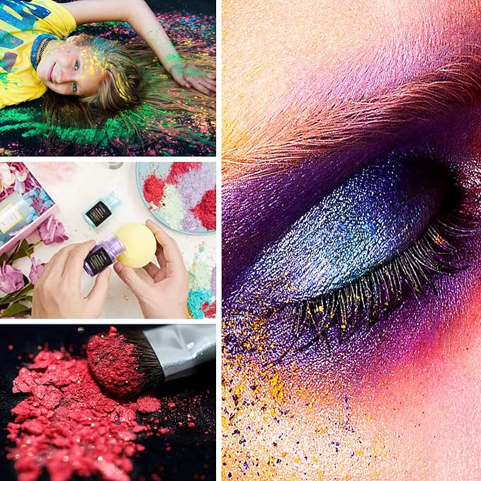 Natural Cosmetic Grade Shimmer Mica Powder,30 Color Resin Pigment | Mica Powder for Epoxy Resin/Bath Bombs/Candle/Soap/Lip Gloss/Slime. Candle Dye,Soap Making Dye,Resin dye. (30 Bottle)