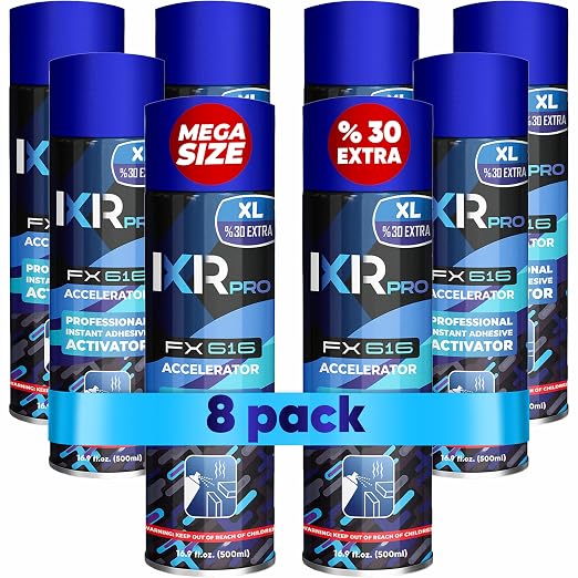 ixirpro Super Glue Accelerator, CA Glue Activator, 8 Pack-16.9 oz