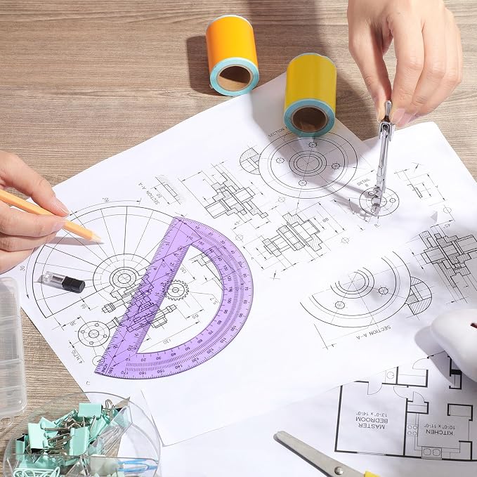 EBOOT Drawing Compass and 6 in Protractor Geometry Set, Purple | Geometry Math Set, Swing Arm Protractor Ruler Compass, Geometry Drawing Tools for Measuring Angles