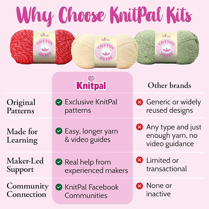 KnitPal Sunset Striped Market Bag Tunisian Crochet Bag Kit for Beginners