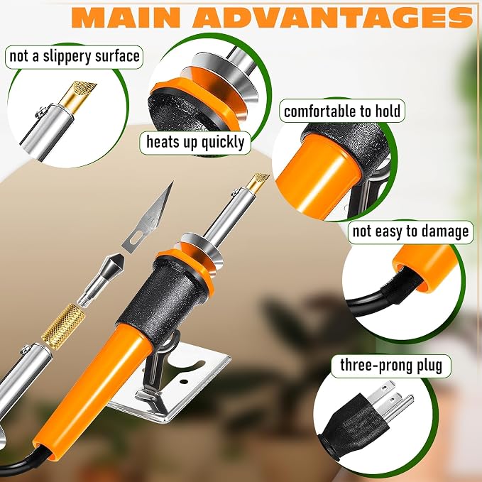 Hot Knife Cutting Tool, 30W, 10 Blades and Wood Burning Tip