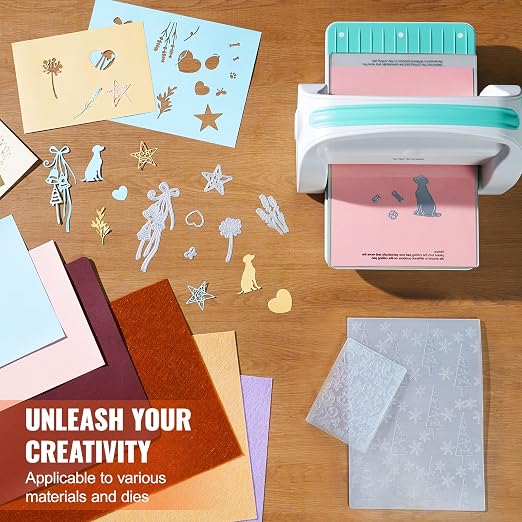 VEVOR Die Cutting and Embossing Machine, 9-Inch (A4) Opening Size, Manual Scrapbooking Machine Starter Kit, Foldable Complete Set with Embossing Folder, Plate, for Cardmaking, Scrapbooking, DIY Crafts