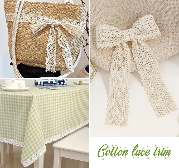 27 Yards Beige Lace Ribbon, Cotton Lace Trim, 9 Styles 3 Yards Each