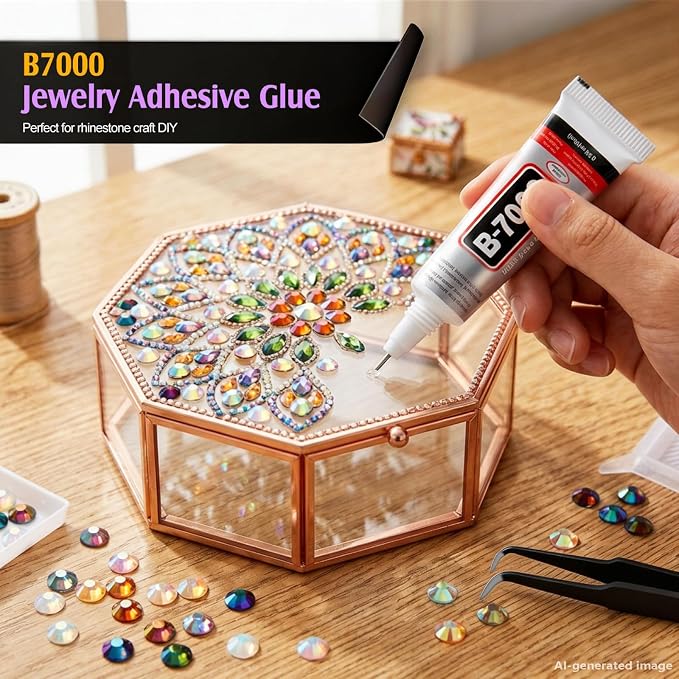 Artdone 40000Pcs Resin Rhinestones 3mm 28Colors for Bedazzling Glitter Kit | DIY Multicolor Jelly Crystal Diamond with 3Pcs 10ml B7000 Jewelry Glue for Bedazzled Nail Art Supplies Decoration