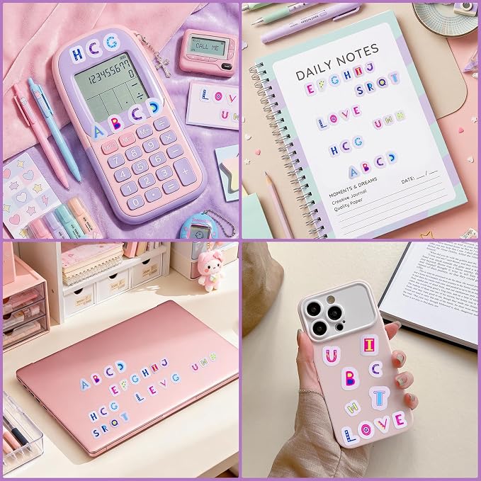 Tmtains 2000+ Pcs Letter Stickers for Scrapbooking 20 Sheets Letter Sticker Book Colorful Mixed-Size Scrapbook Stickers Cute Alphabet Sticker for Junk Journal Supplies DIY Crafts Learning Album Decor
