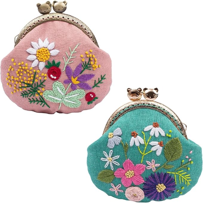 MIAO JIN Embroidery Coin Purse Kit Accessories for Bag Making Beginners