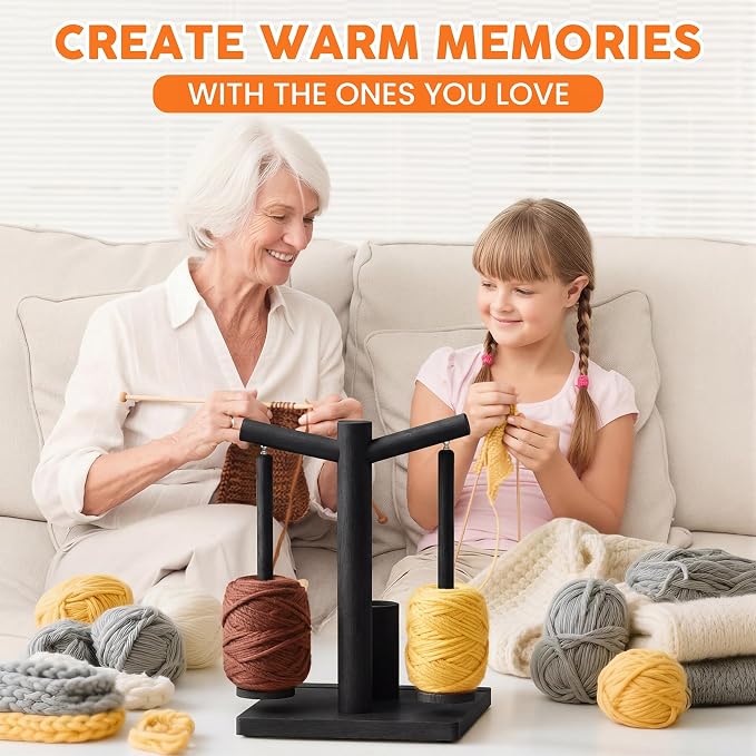 Hangerspace Wooden Yarn Holder for Crocheting and Knitting