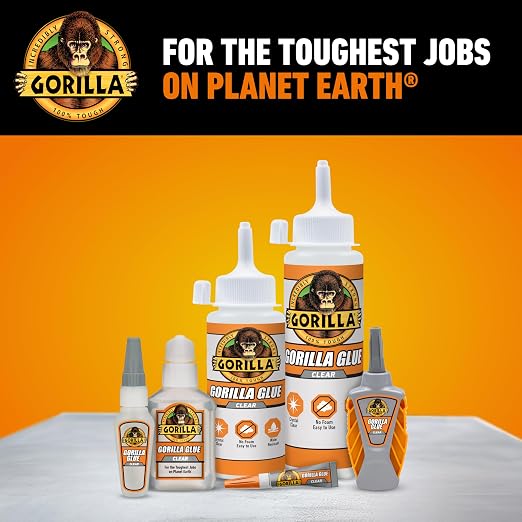 Gorilla Crystal Clear Glue, All Purpose, 5.75 oz Bottle