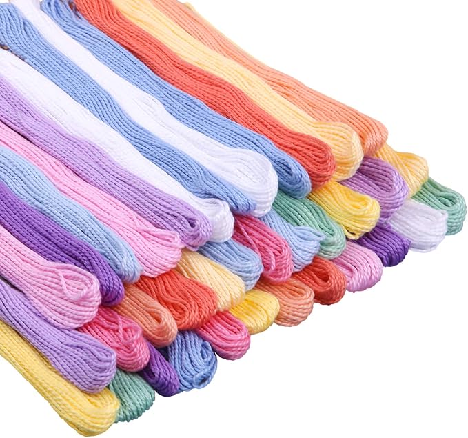 Embroidery Thread Friendship Bracelet String Cross Stitch Threads | 36 Pcs Cotton Embroidery Floss, Cross Stitch Thread for DIY Friendship Bracelets & Craft Projects