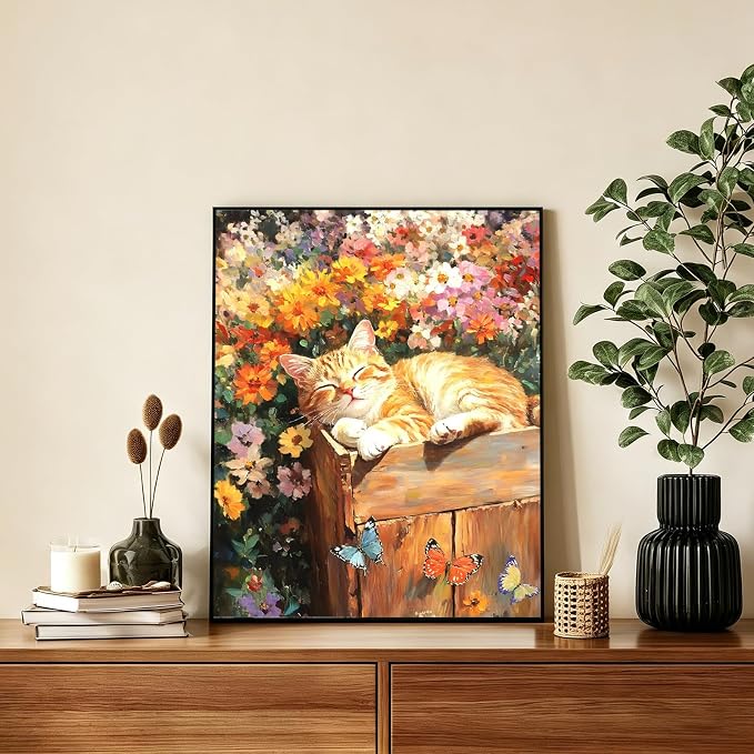 AUKELHJ Paint by Numbers Kit for Adults Beginner, Cat, 16X20 Inch | Paint by Number for Adults, Beginner Friendly, High-Definition Color Canvas, Stress Relief, Home Decor, Gifts, Unframed