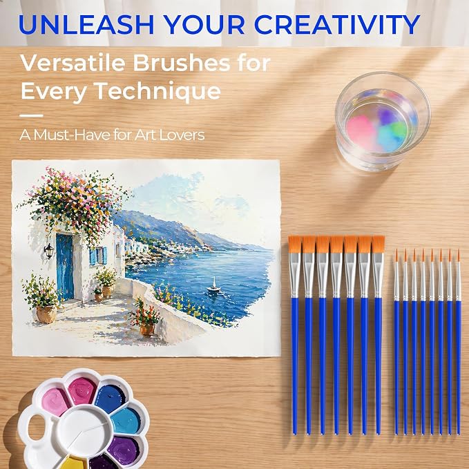 Smallbudi 300 PCS Small Paint Brushes Bulk for Kids Classroom